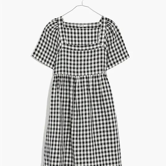 Madewell Linen-Blend Allie Mini Dress in Gingham Check - Picture 8 of 8